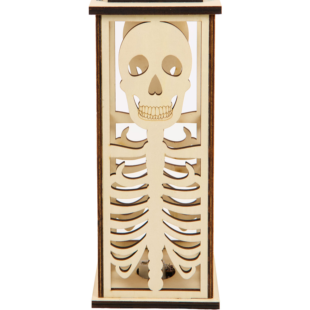 LED Skull or Spider Wooden Lantern Image 7