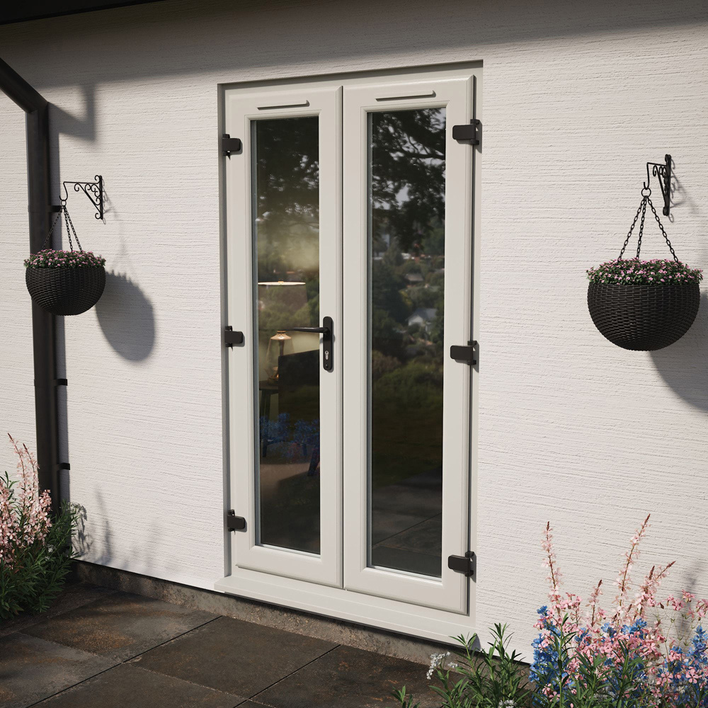 Crystal Agate and White LH Master Clear Glass uPVC Triple Glazed French Door 1290 x 2055mm Image 2