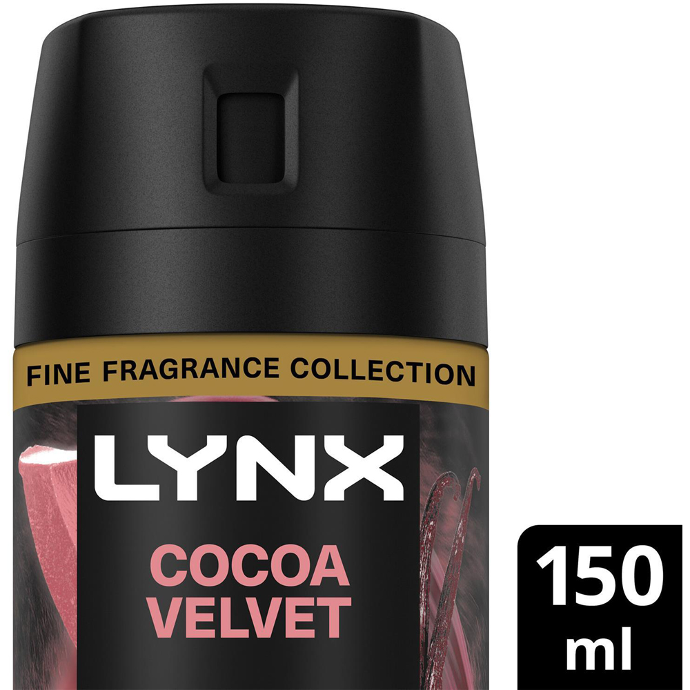 Lynx Fine Fragrance Men's Cocoa Velvet 72H Freshness Deodorant Body Spray 150ml 18 Pack Image 2