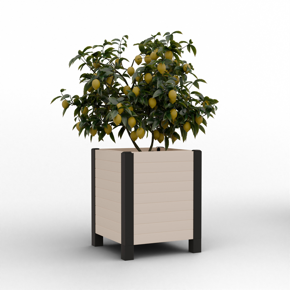 Primeur Tierra Verde 4 Panel Khaki Planter Box with Base 44 x 47 x 18cm Image 3