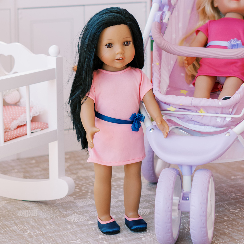 Teamson Kids Brooklyn Dark Brown Hair Vinyl Doll Dressed Image 2