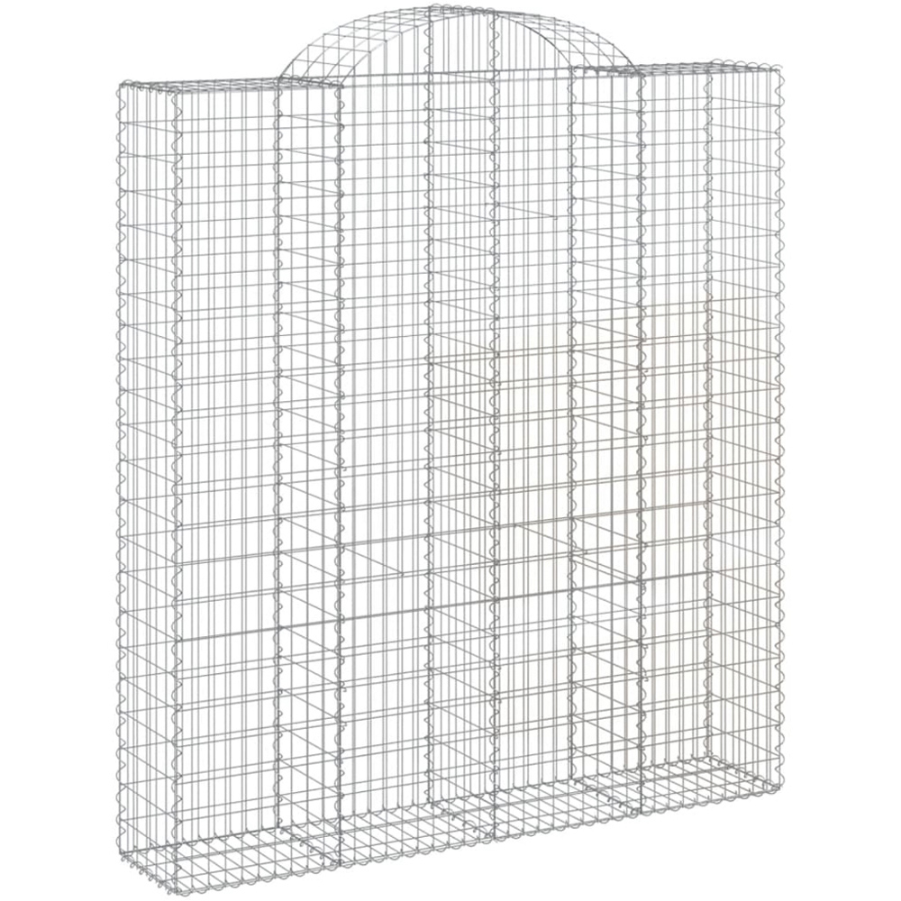 vidaXL Silver Galvanised Iron Arched Gabion Basket 200 x 50 x 220/240cm 12 Pack Image 1