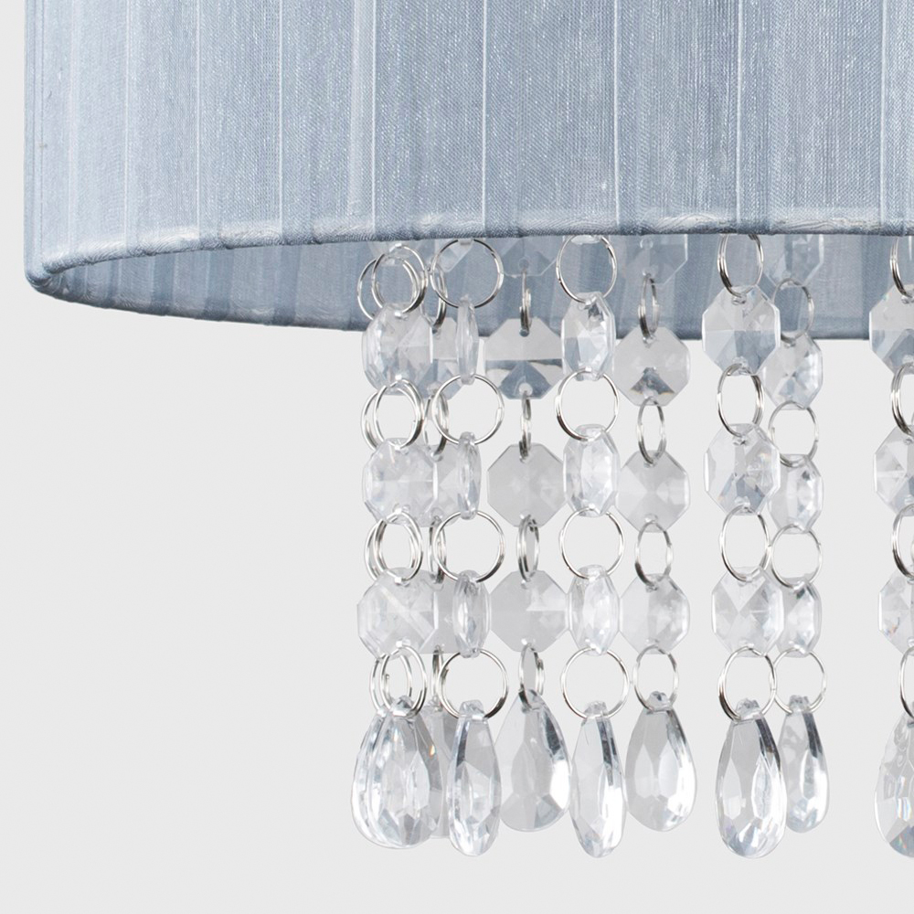 ValueLights Oba Grey with Droplets Ceiling Pendant Lamp Shade Image 4