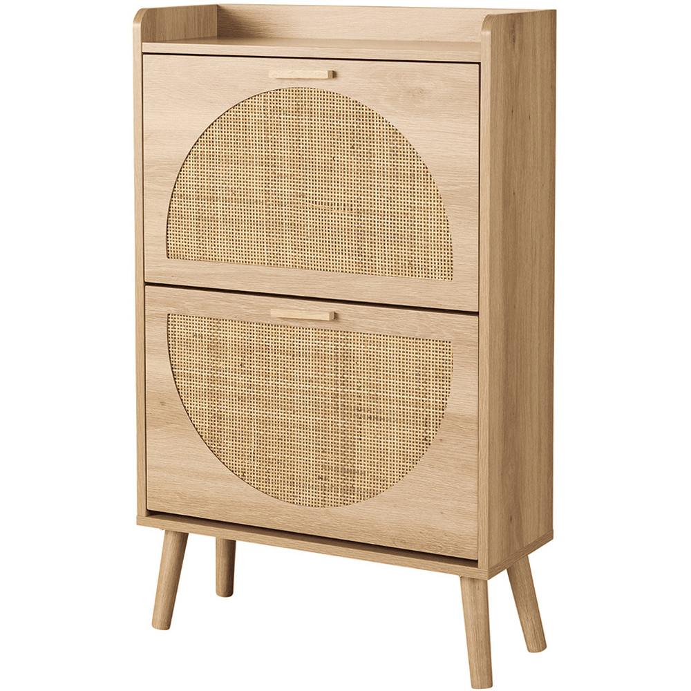 Home Source Astbury 2 Door Rattan Front Shoe Cabinet Image 2