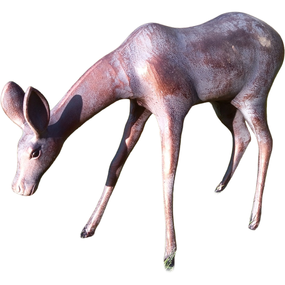 Inspirational Gifting Grazing Doe Cast Aluminium Garden Ornament Large Image 3