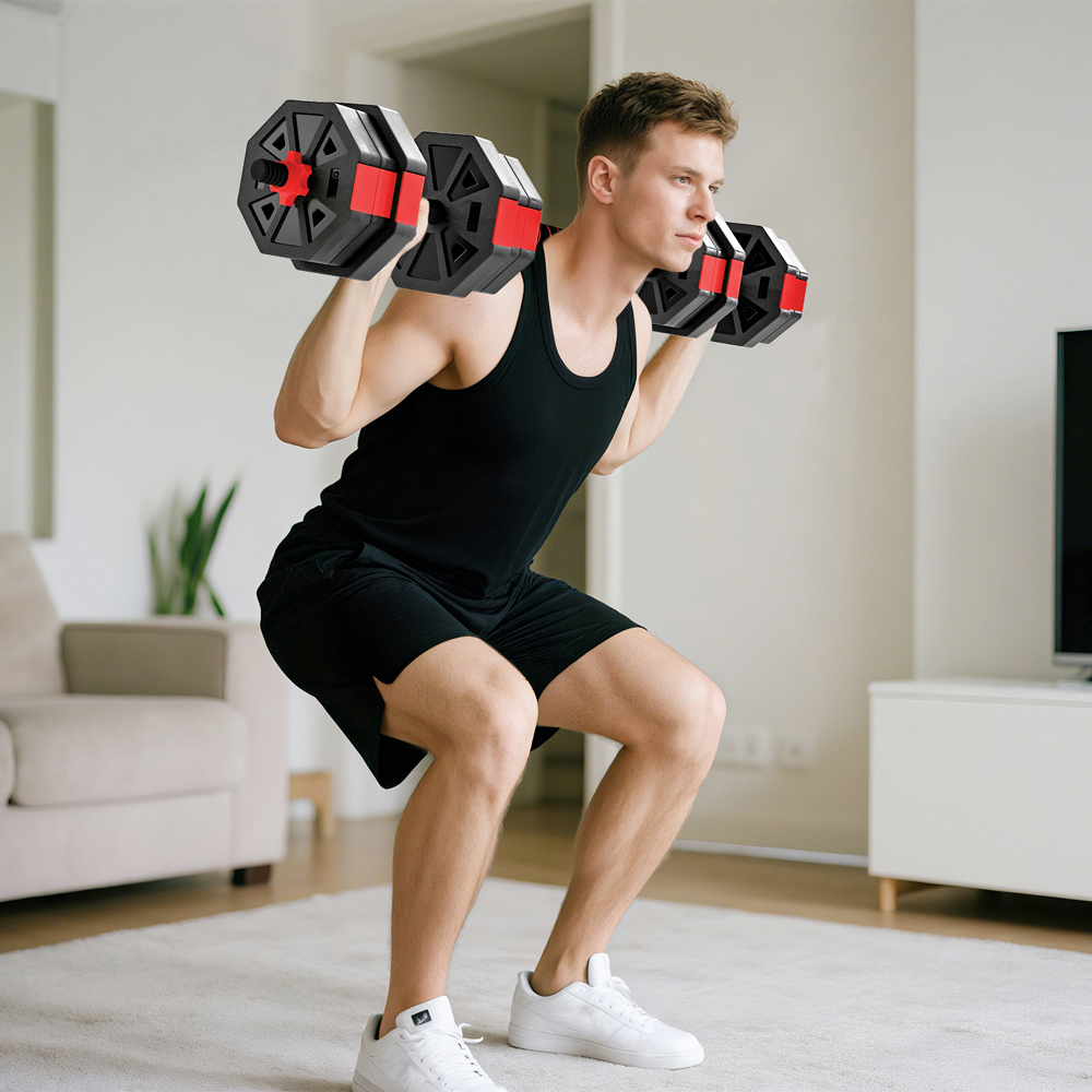 SPORTNOW 6-in-1 Red Adjustable Weight Set 20kg Image 2