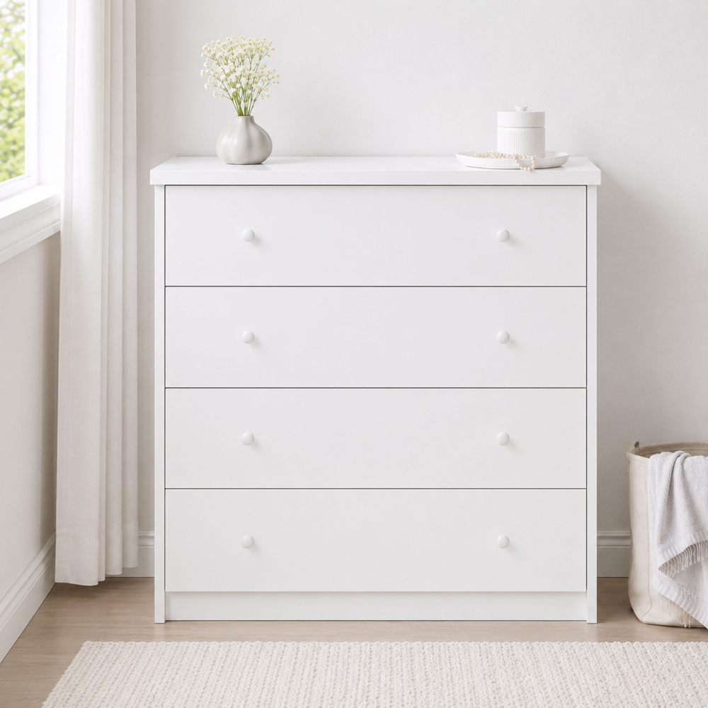 Core Products Erin 4 Drawer White Finish Chest of Drawers  Image 5