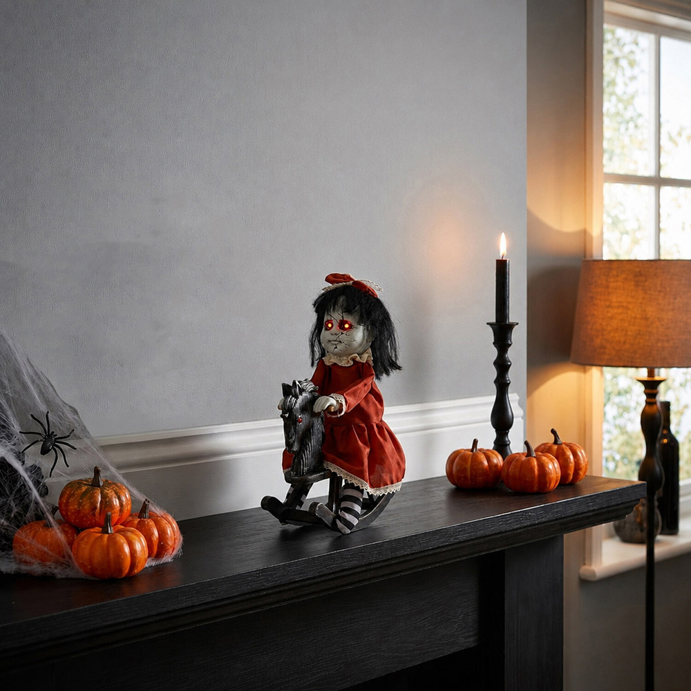 Girl with Rocking Horse Decoration Image 2