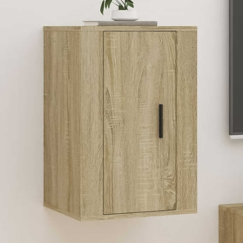 vidaXL Single Door Sonoma Oak Wall Mounted TV Cabinet Set of 2 Image 1