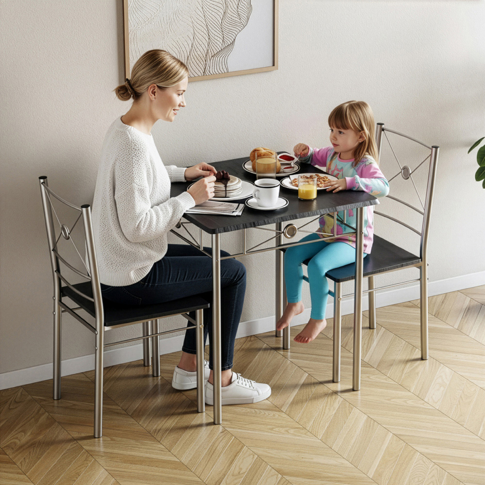 VIDA DESIGNS Roslyn 2 Seater Square Dining Set Black Image 4