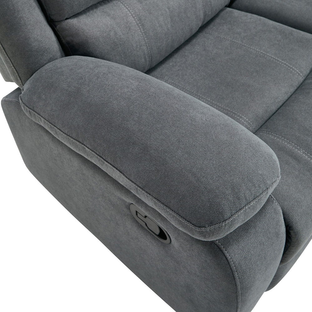 Furniture Online Boston 2 Seater Grey Manual Recliner Sofa Image 6