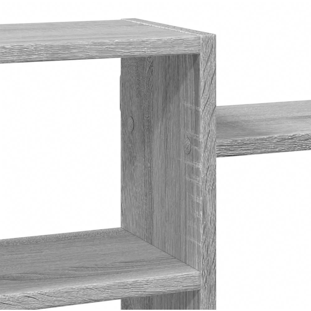 vidaXL 8 Shelf Grey Sonoma Floating Wall Shelf Image 6