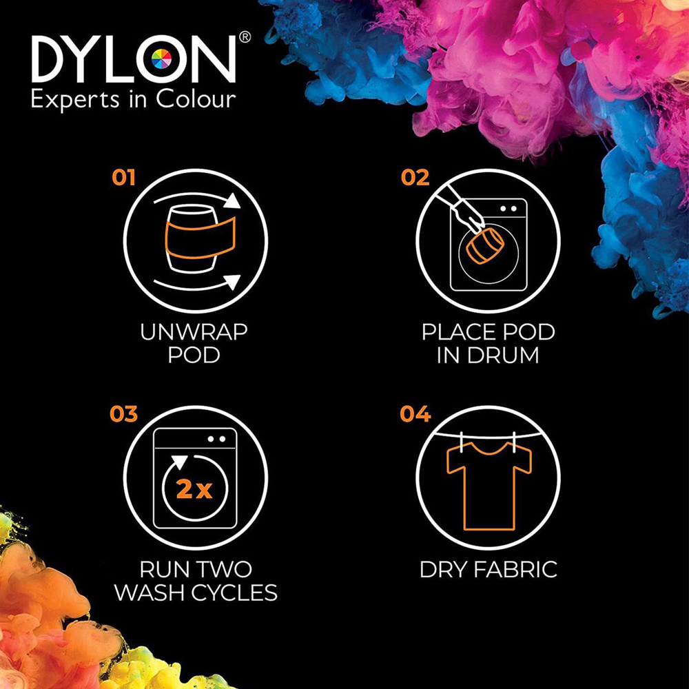 Dylon Plum Red Washing Machine Fabric Dye Pod 350g 3 Pack Image 8