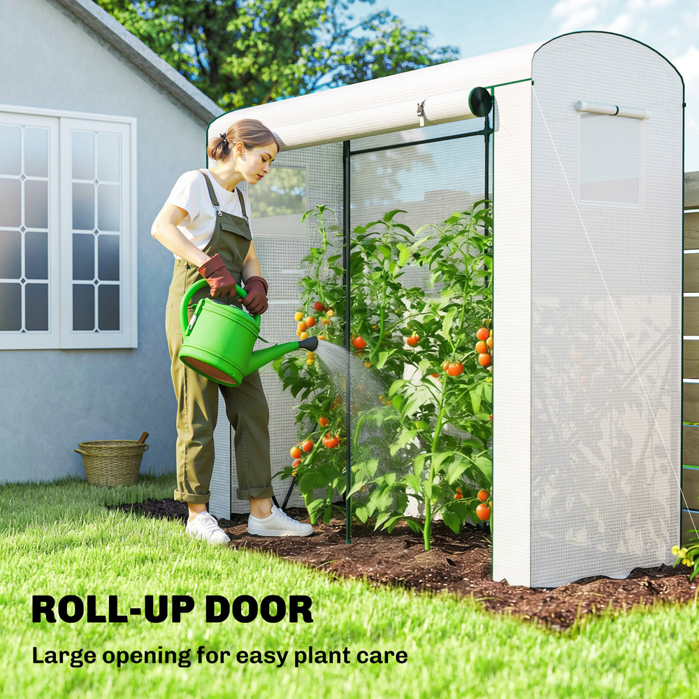 Outsunny White PE Cover Portable 6.5 x 2.4ft Greenhouse Image 5