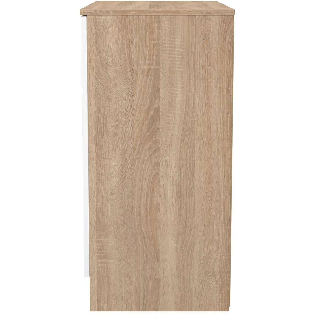 Crowndale Contrast 2 Door White Matt and Bardolino Oak Cabinet Ready Assembled Image 2