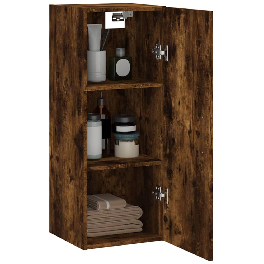 vidaXL Single Door Brown Smoked Oak Wall Mounted Cabinet Image 4