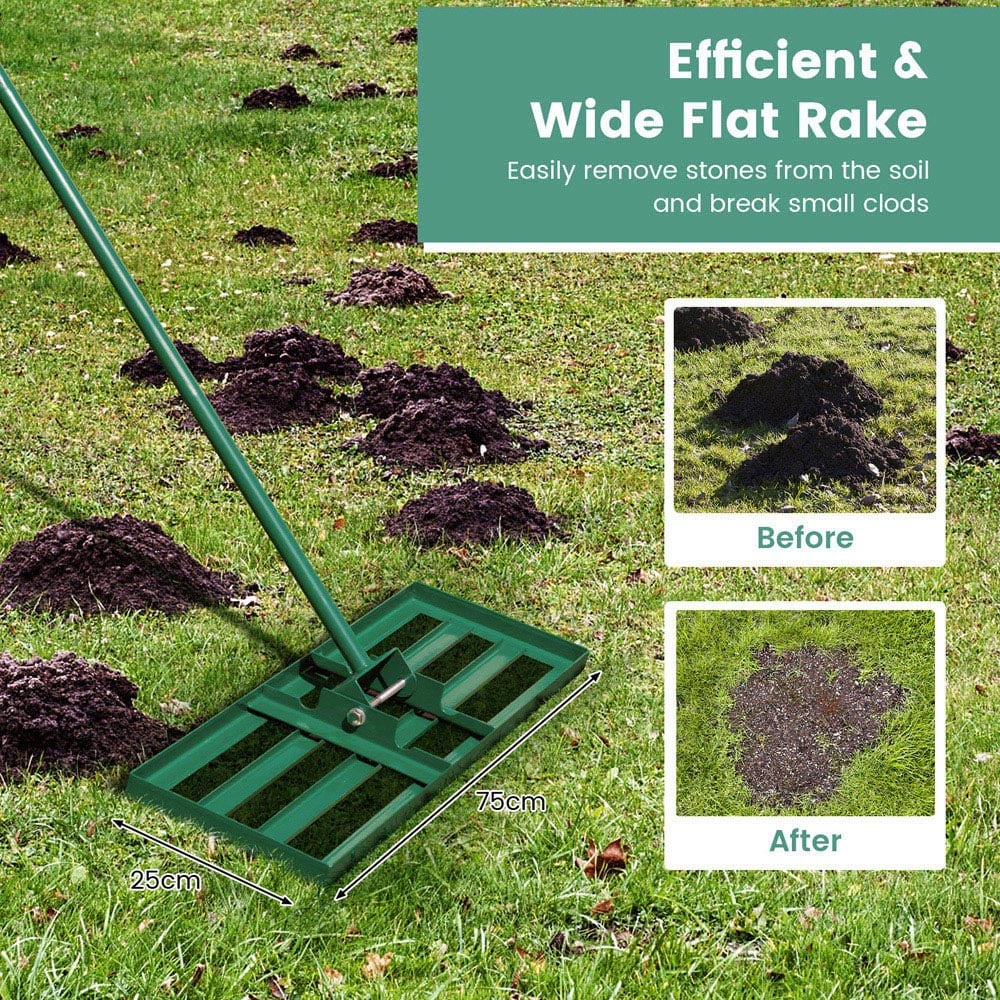 Costway Lawn Levelling Rak with Ergonomic Handle 75 x 25cm Image 4
