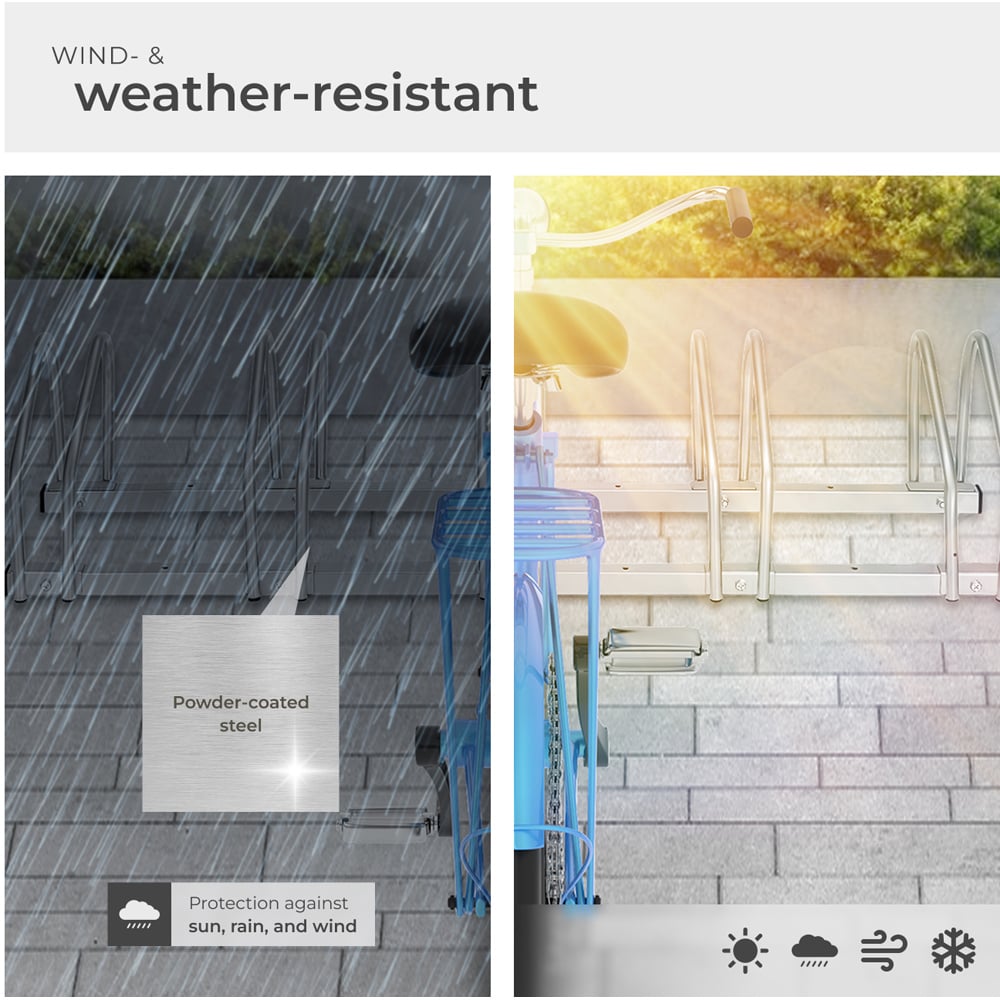 tectake Parkley Coated Steel 6 Bike Bicycle Rack Image 5