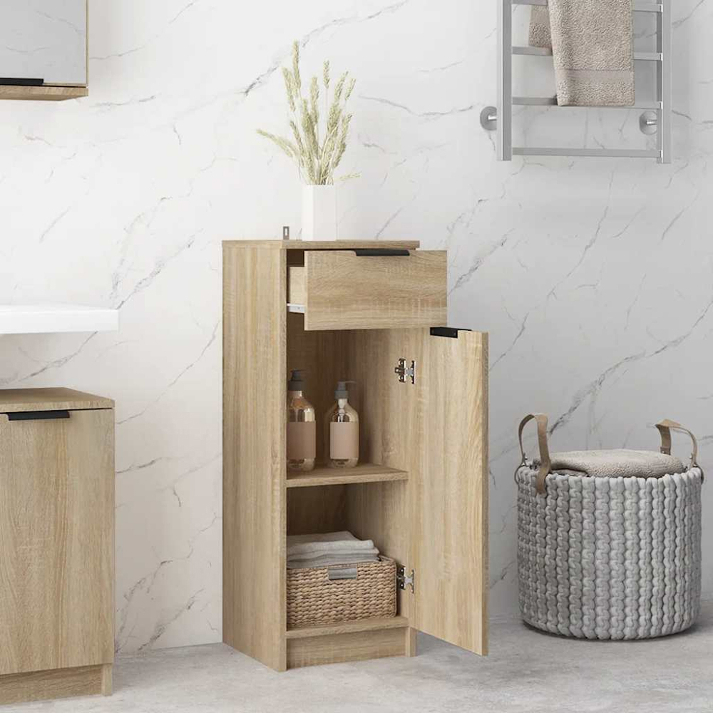 vidaXL Single Door Single Drawer Bathroom Cabinet Image 8