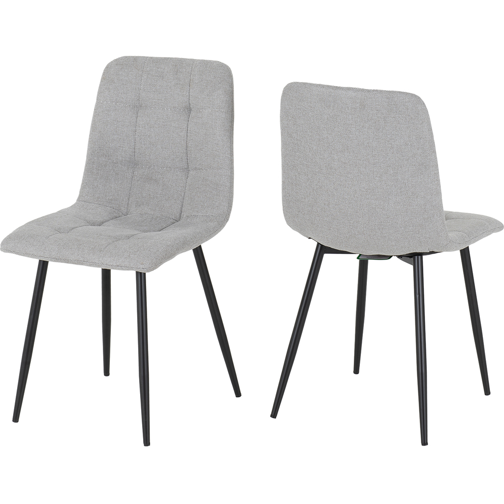 Seconique Fenton Set of 2 Light Grey Fabric Dining Chair Image 2