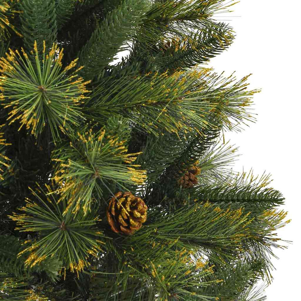 vidaXL Pre-Lit Blue Baubles and Pinecones Green Artificial Christmas Tree 5ft Image 7