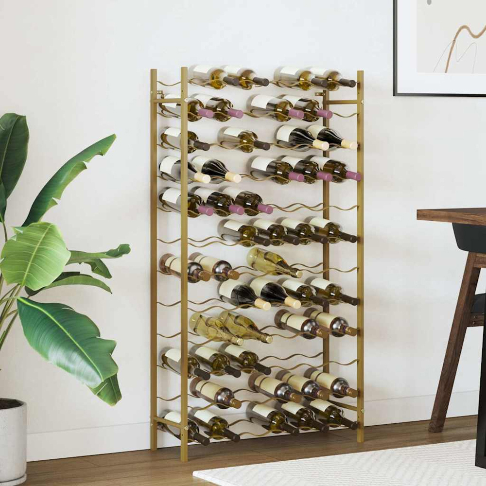 vidaXL 72 Bottle Gold Freestanding Wine Rack Image 2