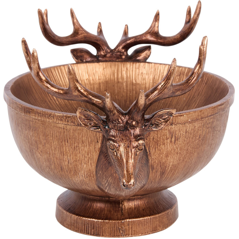 Antique Finish Stag Bowl Bronze Image 3