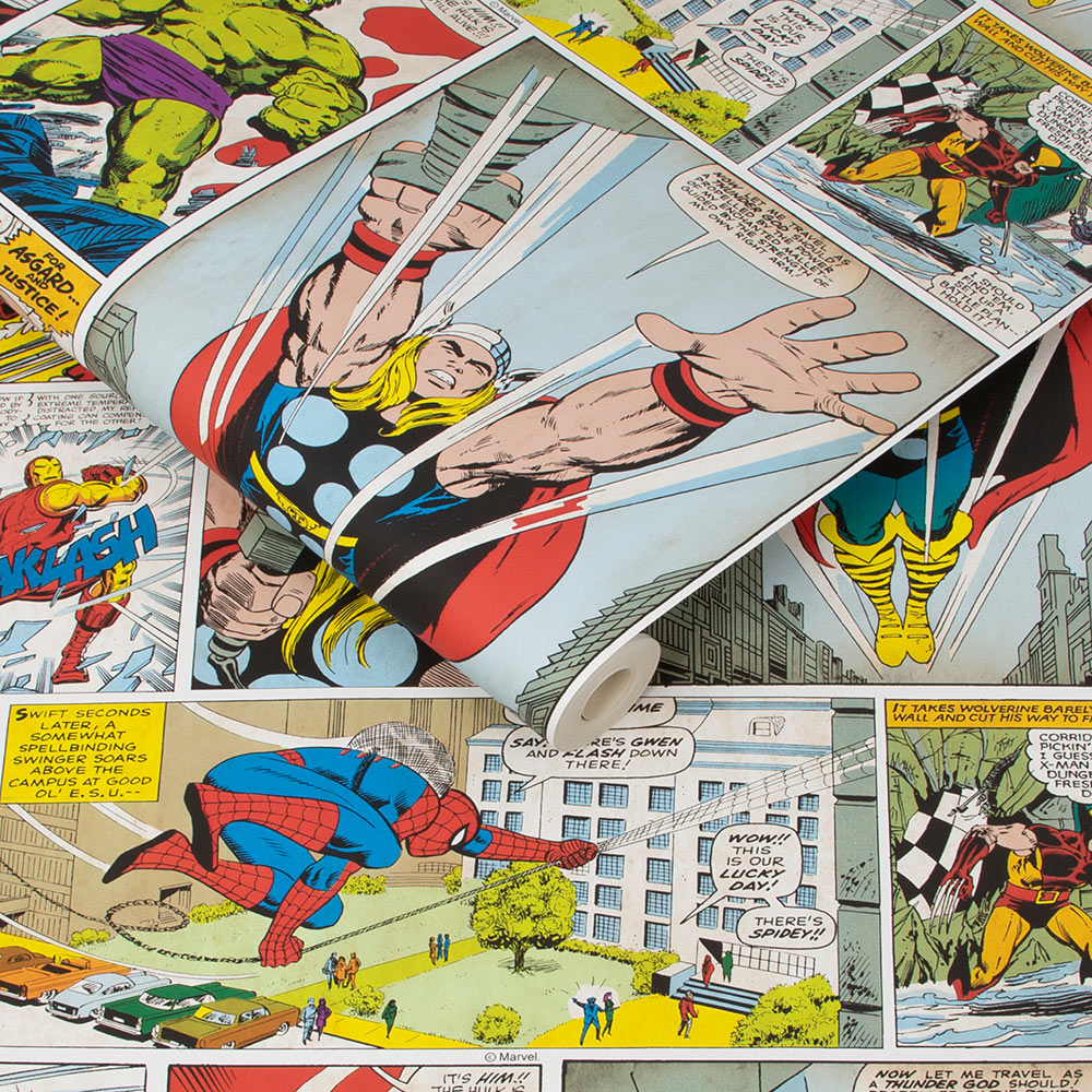 Marvel Comic Strip Multicolour Wallpaper Image 2