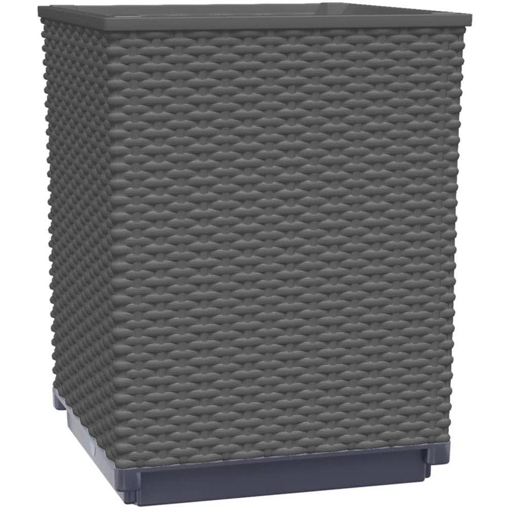 vidaXL Black Plastic Garden Planter 30 x 30 x 37cm 2 Pack Image 1