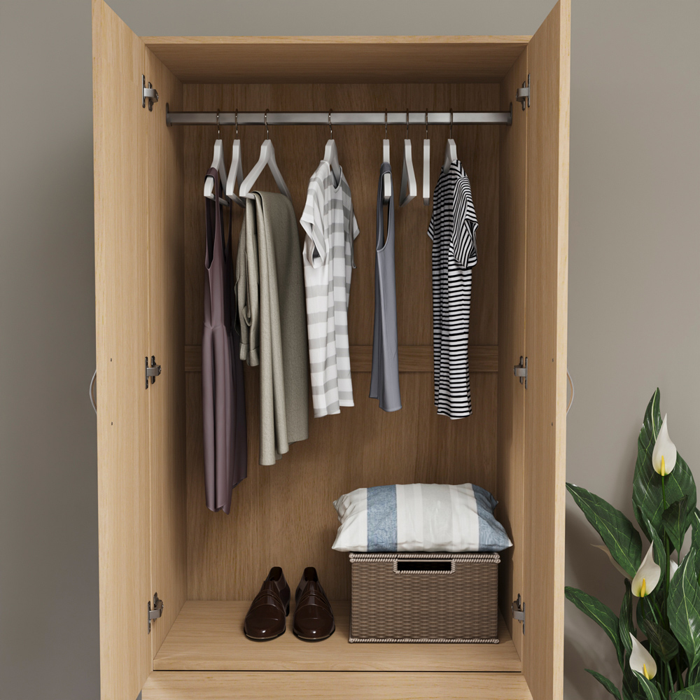 Vida Designs Riano 2 Door 2 Drawer Pine Wardrobe Image 6
