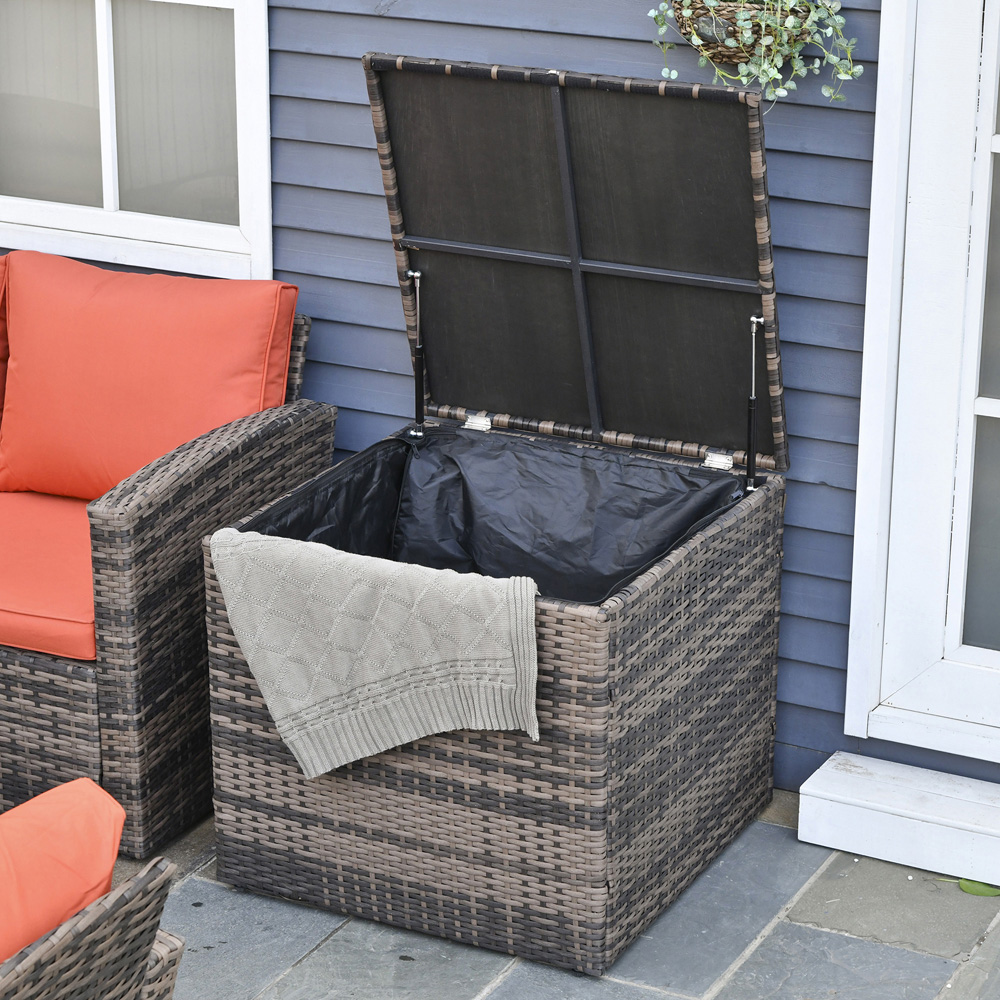 Outsunny 7 Seater Mixed Brown Rattan Wicker Lounge Set Image 3