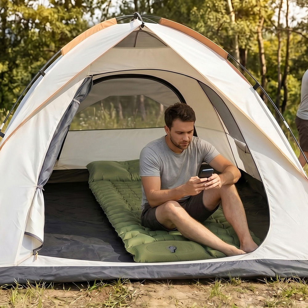 Mountview Ultralight Inflatable Camping Sleeping Pad with Built-In Pump Image 2