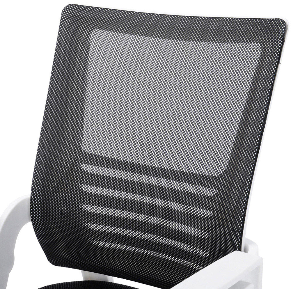 Living and Home White and Black Mesh Swivel Office Chair Image 3