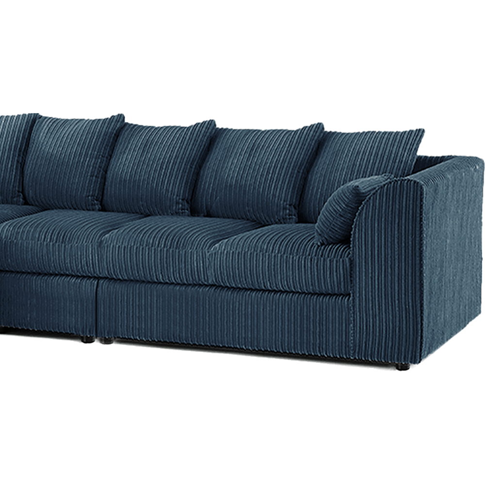 Luxor 4 Seater Navy Blue Jumbo Cord Left Hand Facing Scatter Back L Shaped Corner Sofa Set Image 4