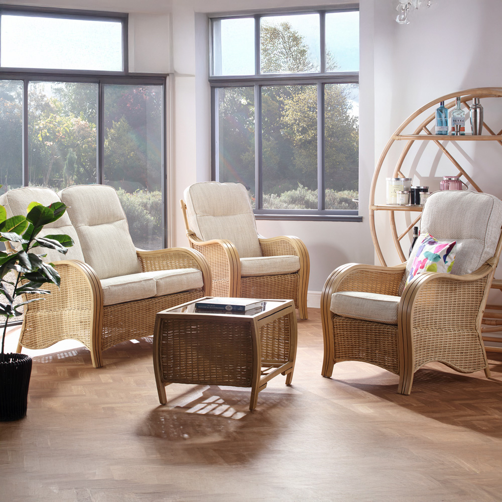 Desser Furniture Turin 4 Seater Light Oak Sofa Set with Jasper Cushion Image 1