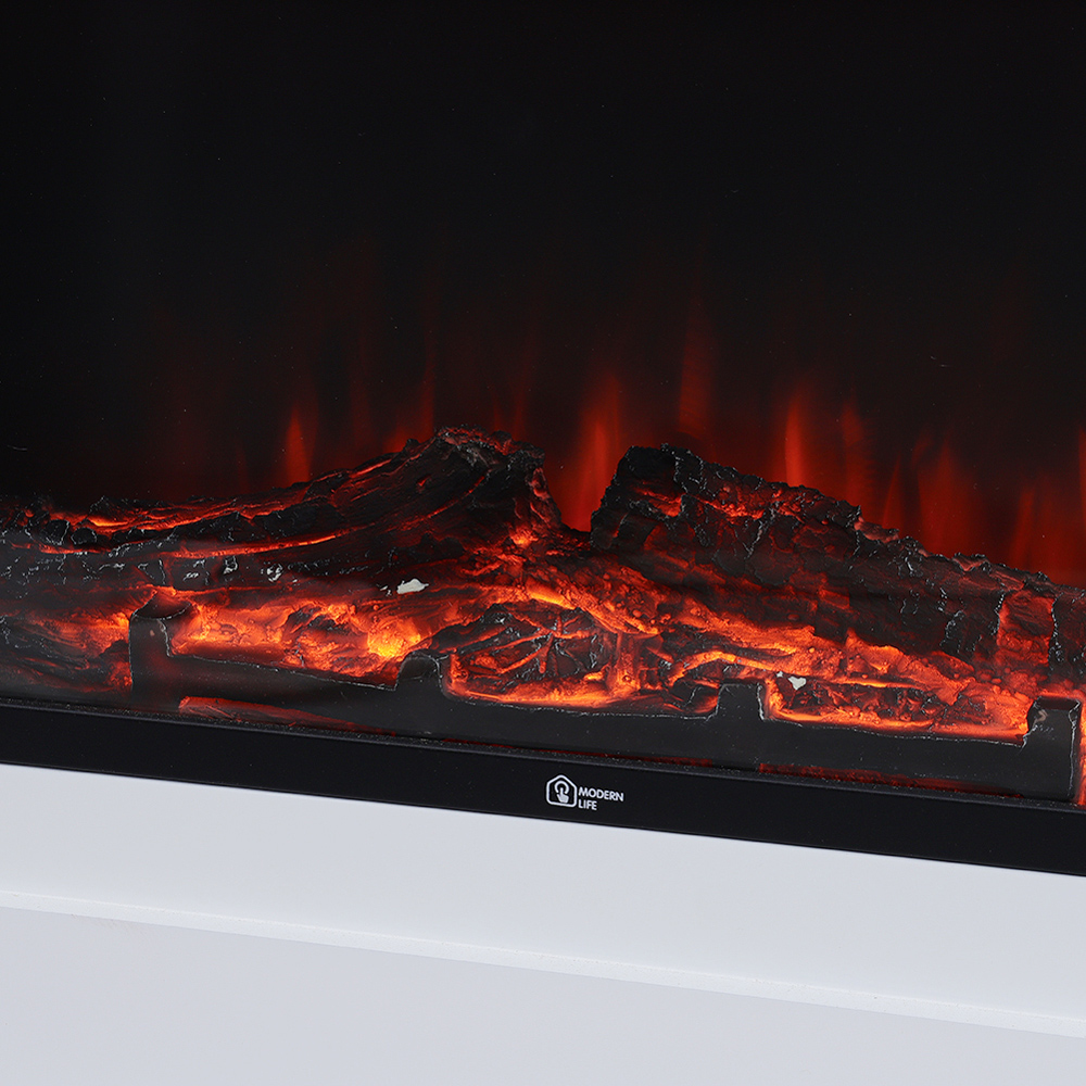 Living and Home Matt White Electric Fireplace Image 5