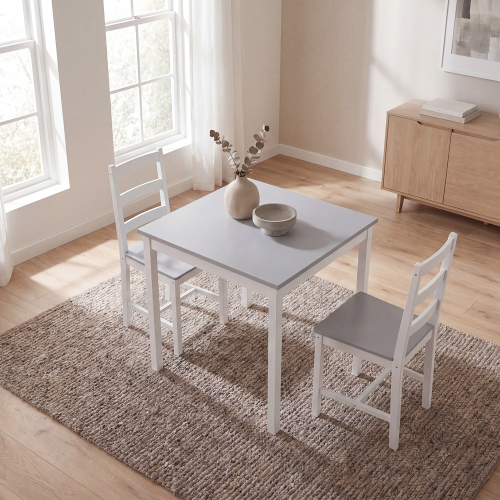 VIDA DESIGNS Yorkshire 2 Seater Dining Set White and Grey Image 7