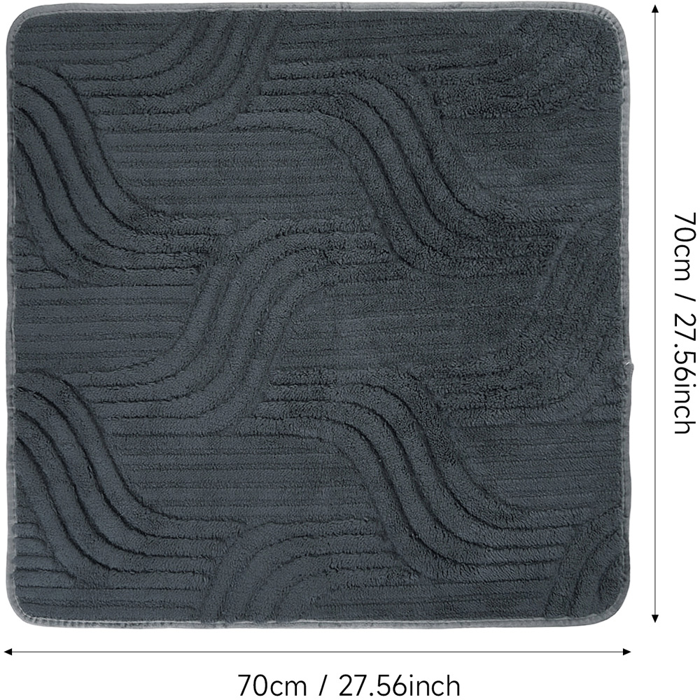 Living and Home Dark Grey Minimalist Wavy Geometric Non-Slip Sofa Mat 70 x 70cm Image 8