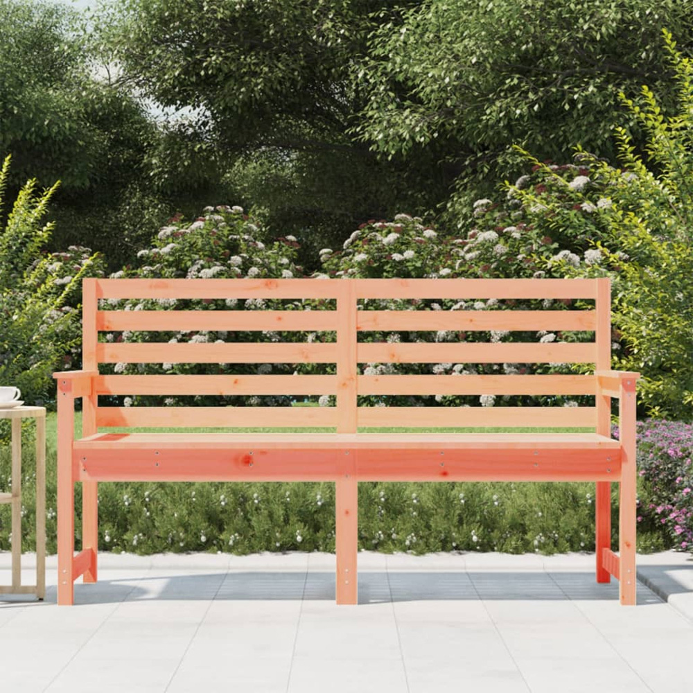 vidaXL Natural Solid Douglas Wood Slatted Garden Bench 159.5 x 48 x 91.5cm Image 6