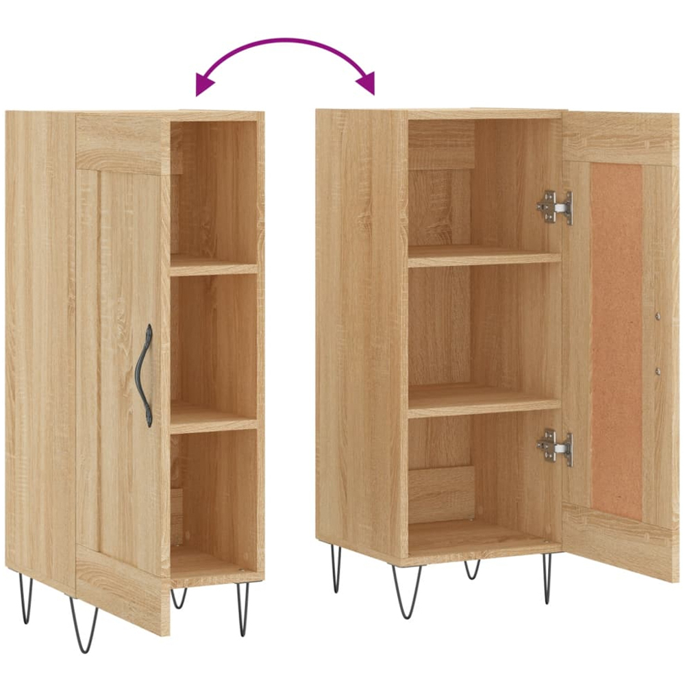 vidaXL Single Door Sonoma Oak Narrow Sideboard Image 9