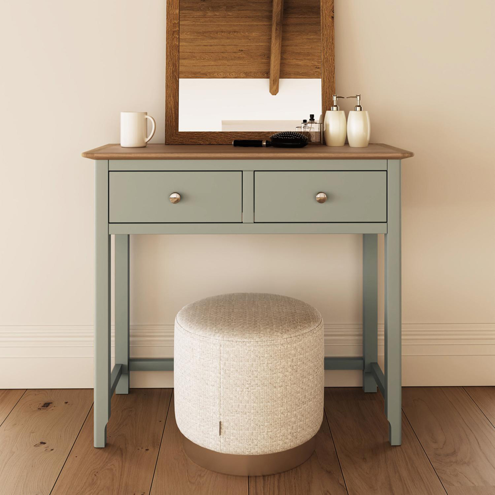 FWStyle Taberno 2 Drawer Sage Green and Oak Dressing Table Image 6