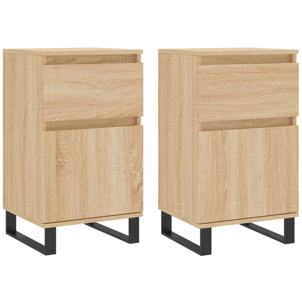 vidaXL 2 Door 2 Drawer Brown Sideboard Set of 2 Image 2