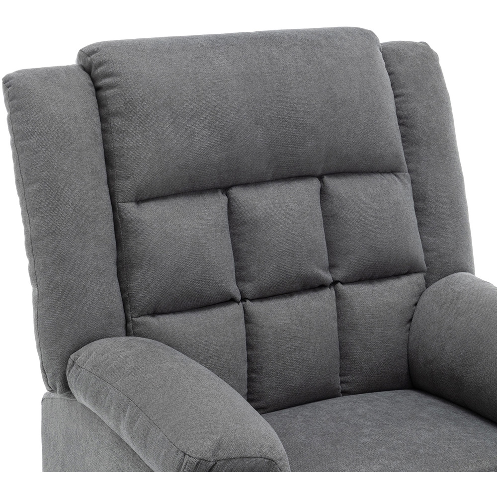 Living and Home Grey Fabric Recliner Chair with Adjustable Footrest and Cup Holders Image 4