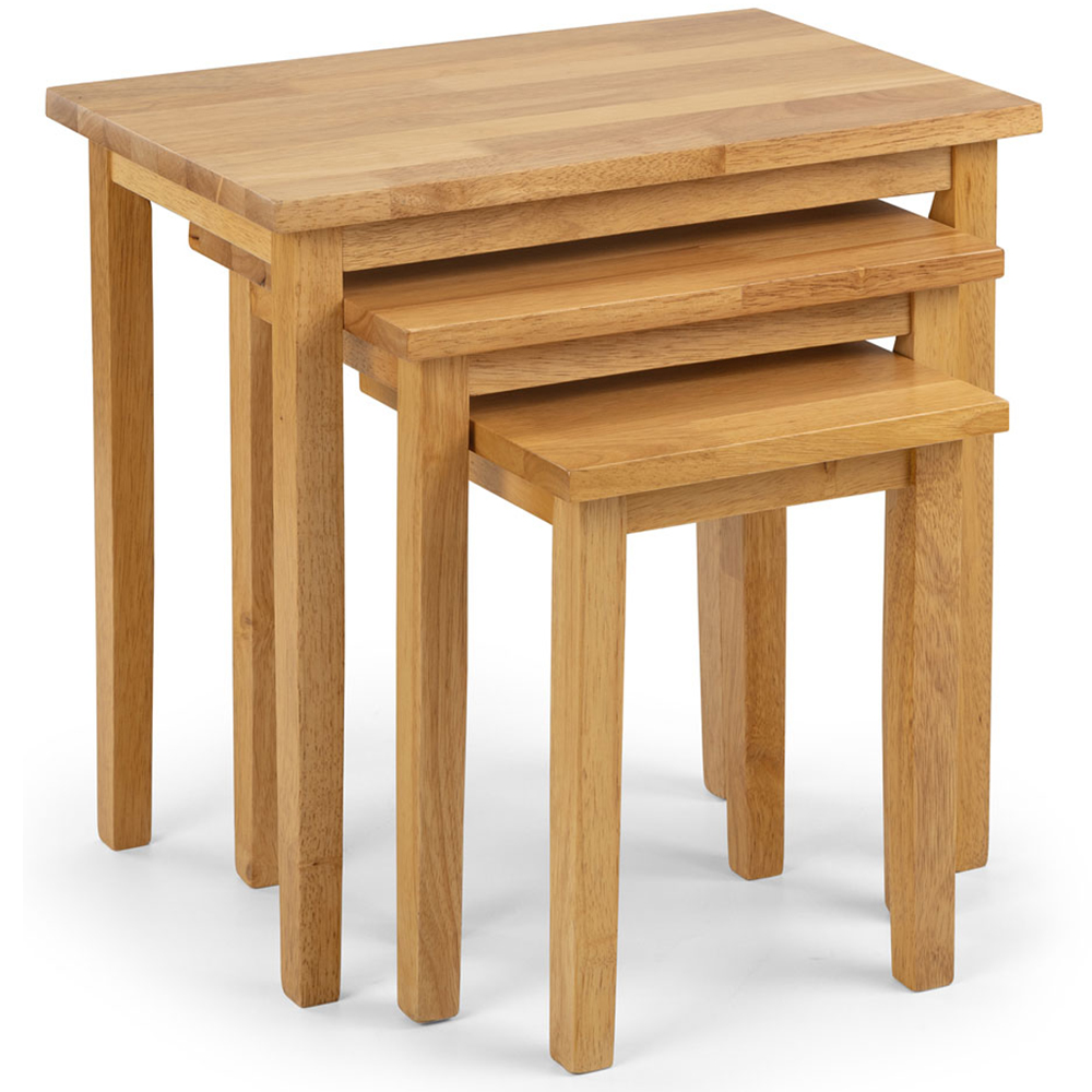 Julian Bowen Cleo Natural Oak Finish Nest of Tables Set of 3 Image 2