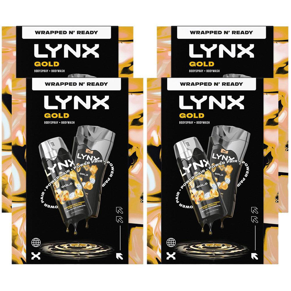 Lynx Gold Oud and Vanilla Body Wash and Deodorant Duo Gift Set 4 Pack Image 1