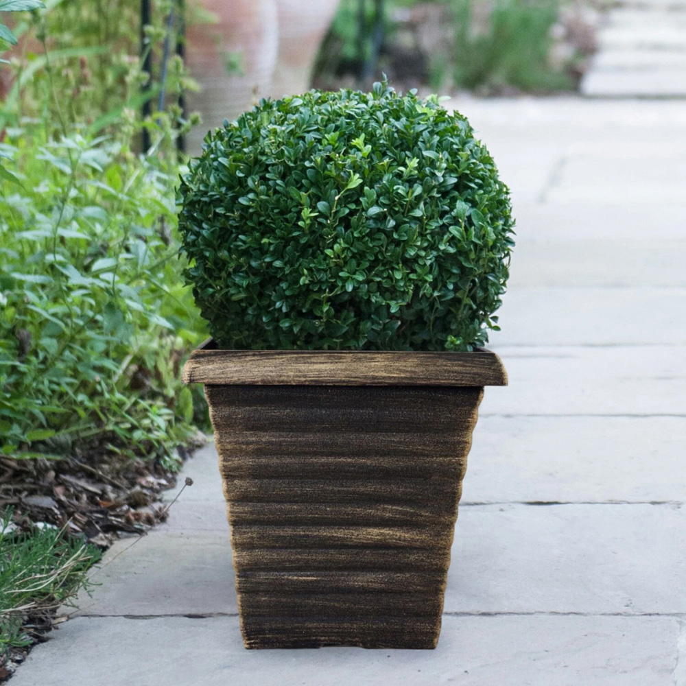 Garden Gear Biscotti Bronze and Black Square Planter 23cm Image 2