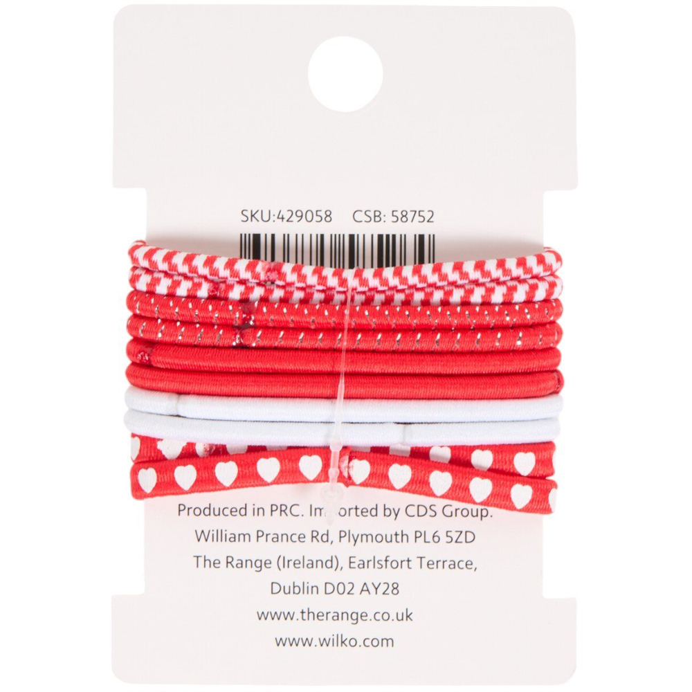 Pack of 10 Hair Elastics Red Image 3