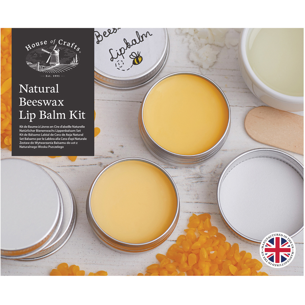 House of Crafts Yellow Natural Beeswax Lip Balm Craft Kit Image 1