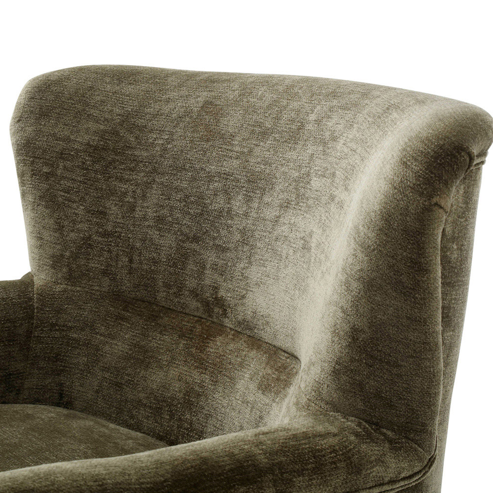 Roberta Olive Chenille Wingback Armchair Image 7
