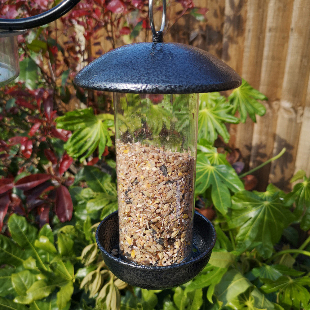 Tom Chambers 2 Port Hammered Steel Wild Bird Seed Feeder Image 2